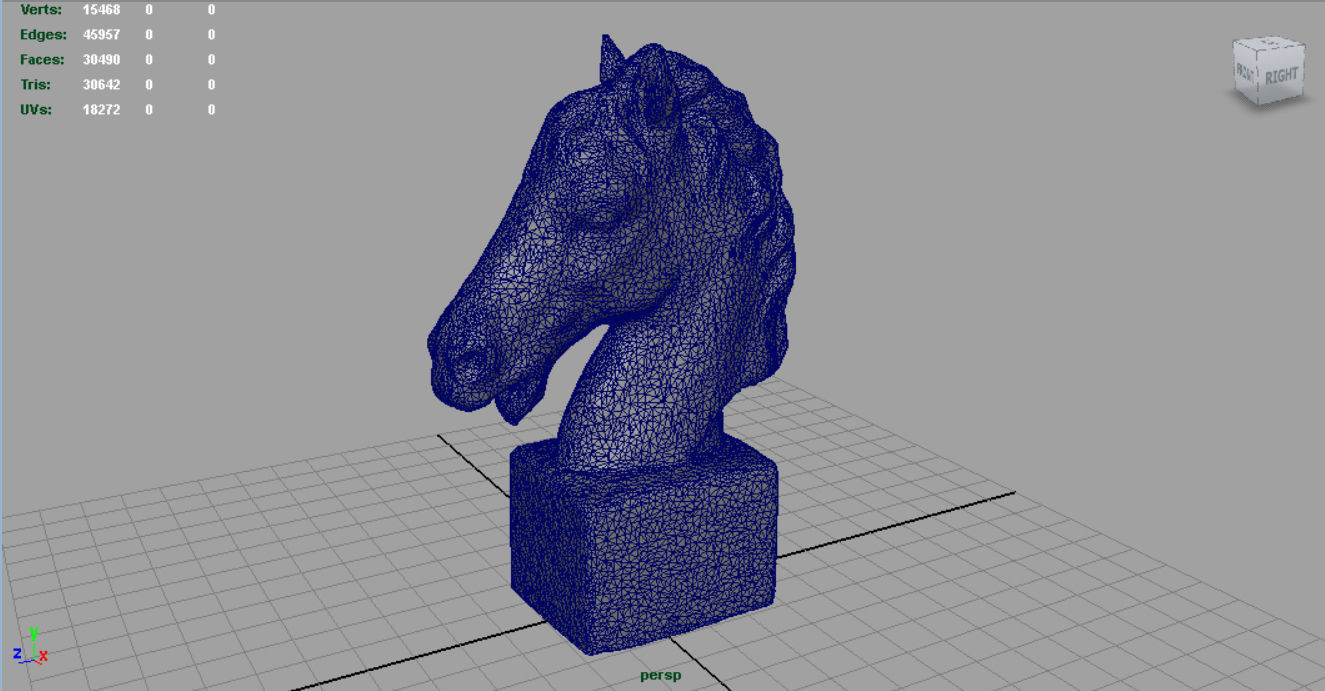 Horse Bust Low-poly 3D model_4