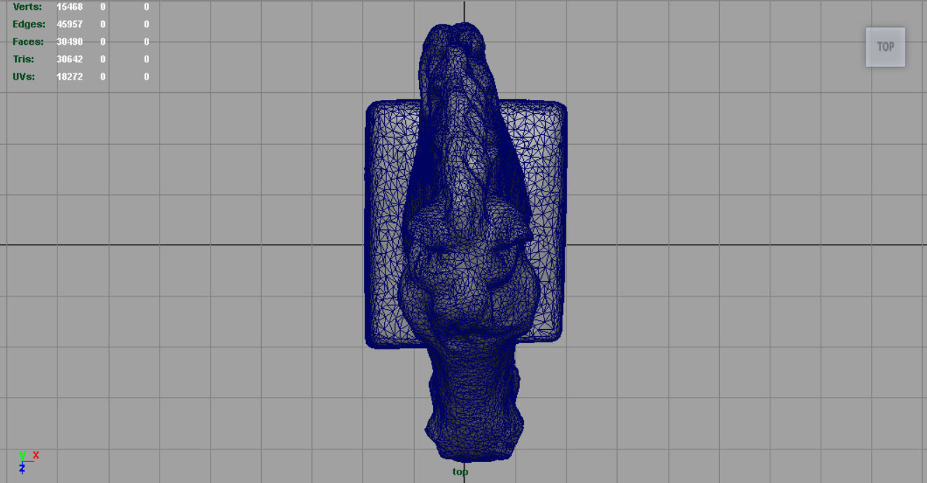 Horse Bust Low-poly 3D model_12