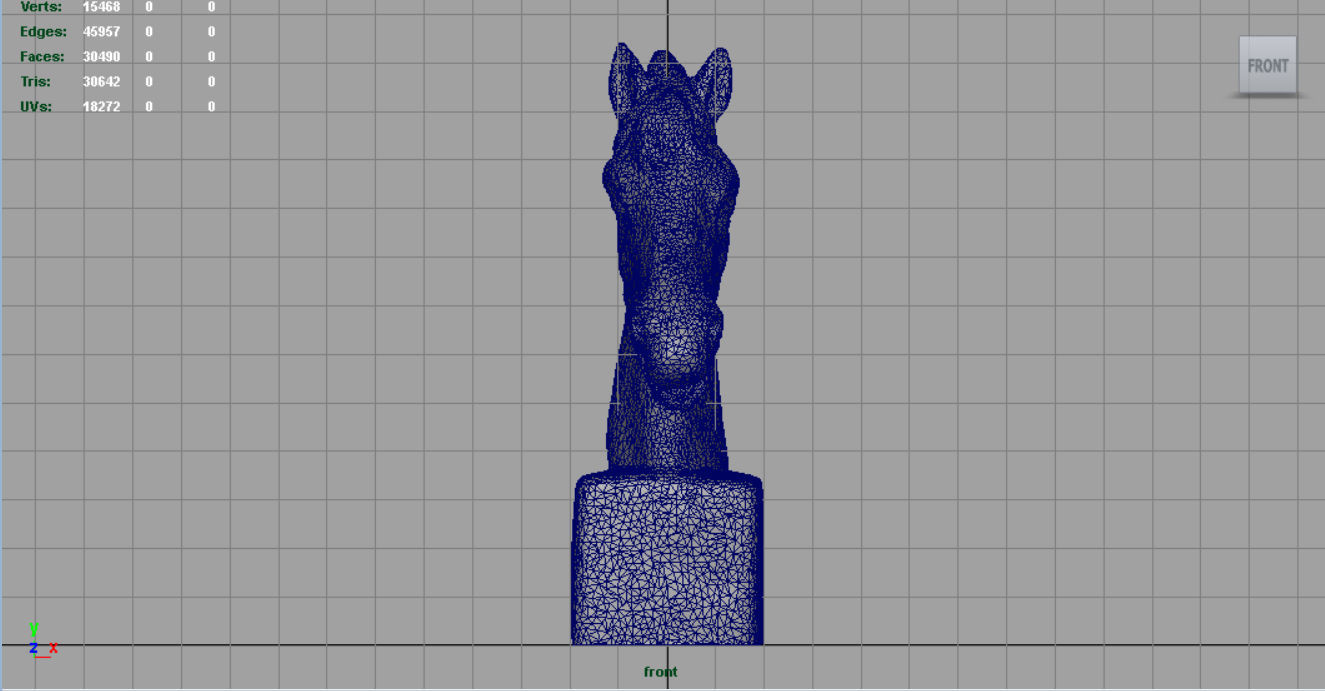 Horse Bust Low-poly 3D model_13