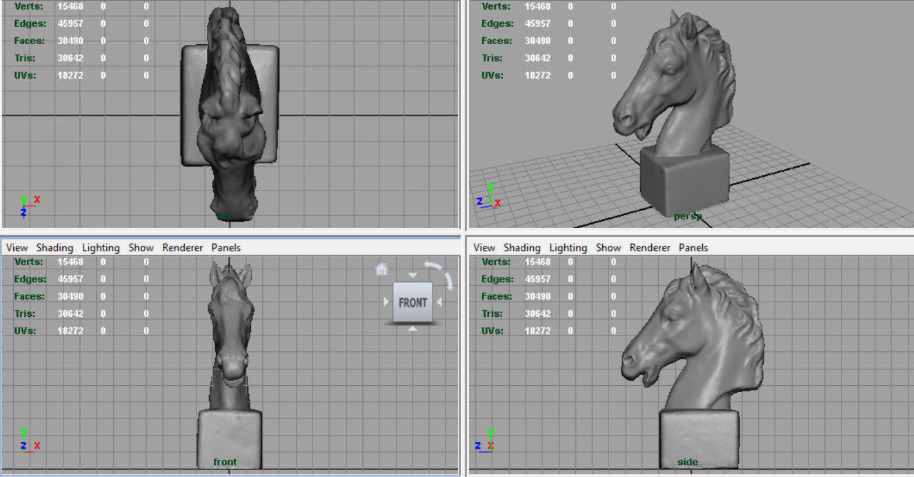 Horse Bust Low-poly 3D model_10