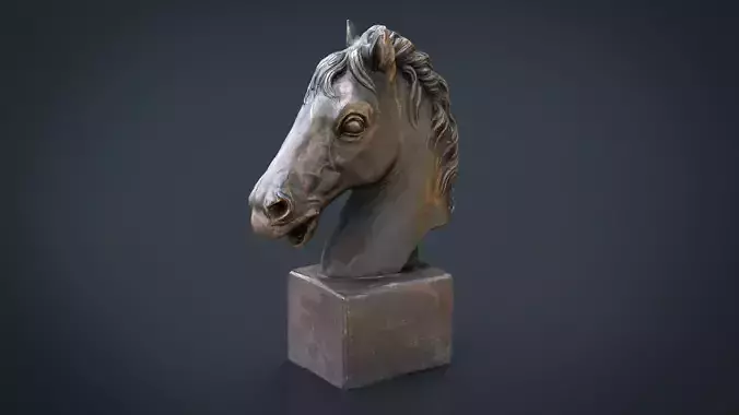 Horse Bust Low-poly 3D model