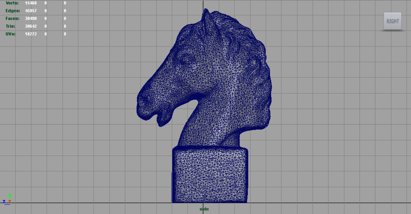 Horse Bust Low-poly 3D model_14
