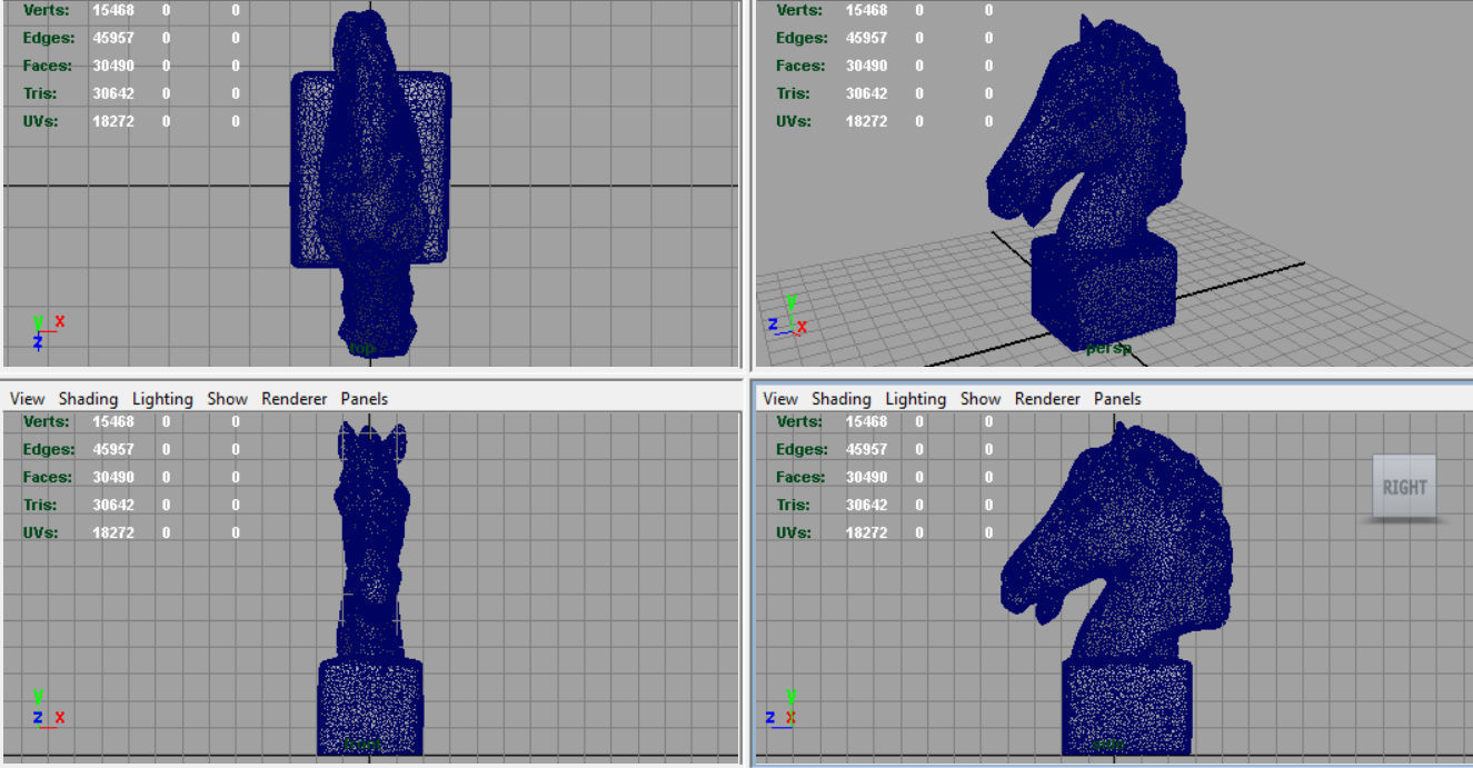 Horse Bust Low-poly 3D model_11