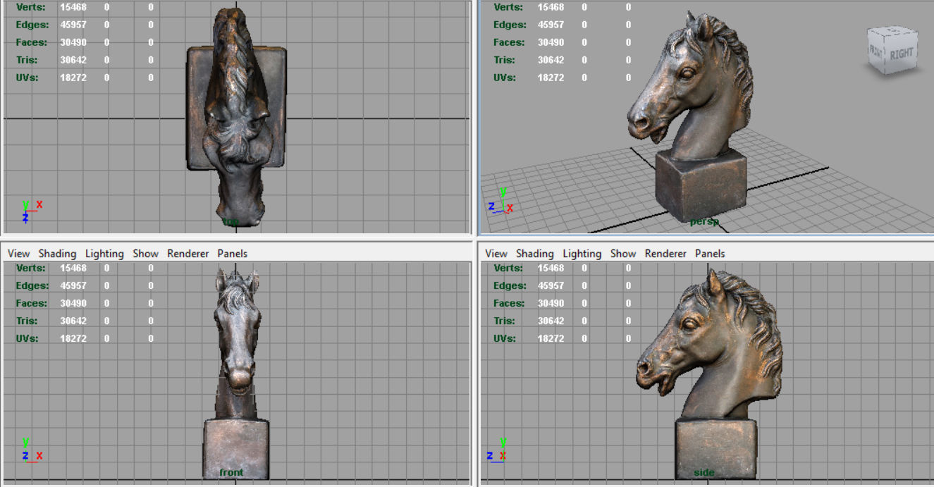 Horse Bust Low-poly 3D model_9