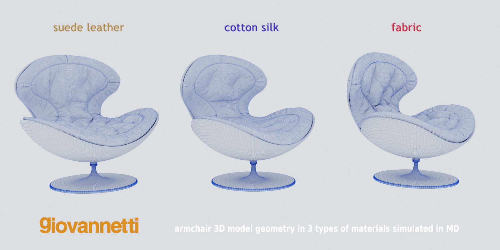 Giovannetti JETSONS armchair geometry for 3 types of materials 3D model_1