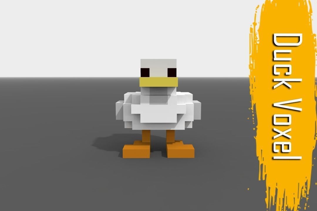 Voxel Duck Low-poly 3D model_0