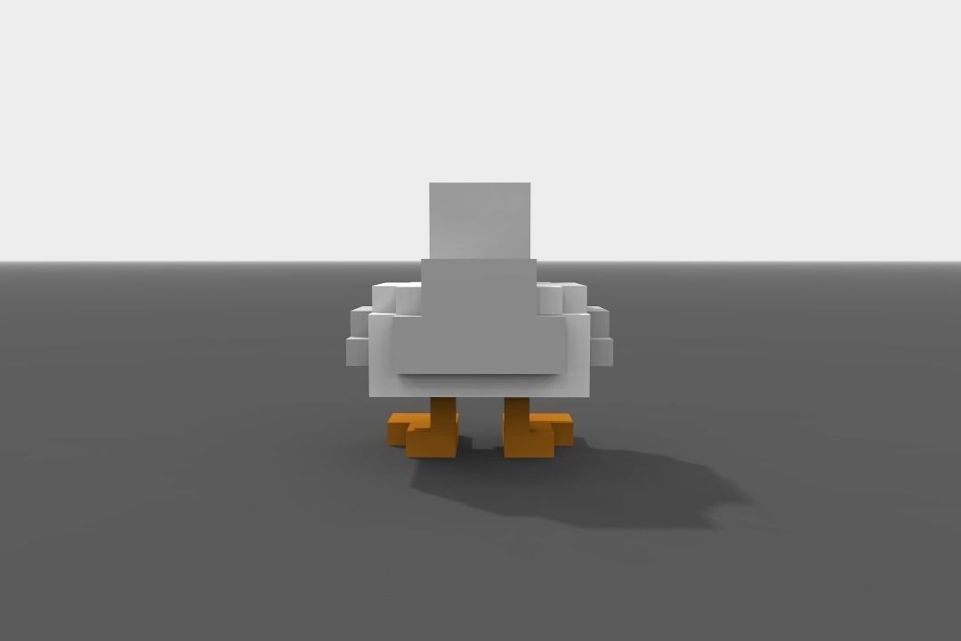 Voxel Duck Low-poly 3D model_4