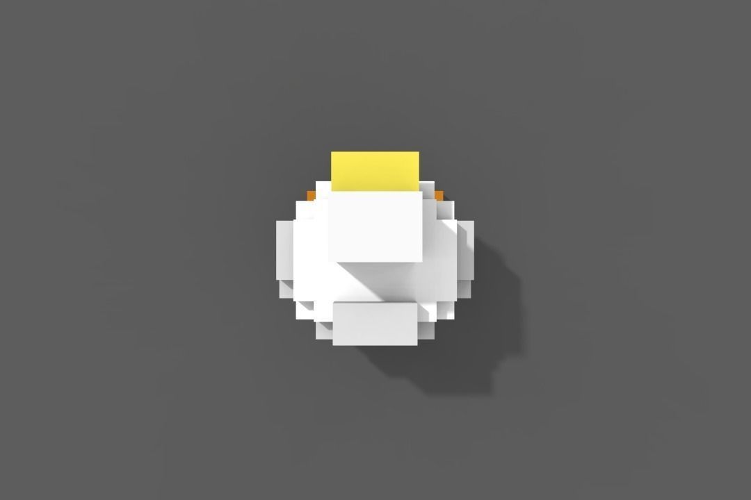 Voxel Duck Low-poly 3D model_7