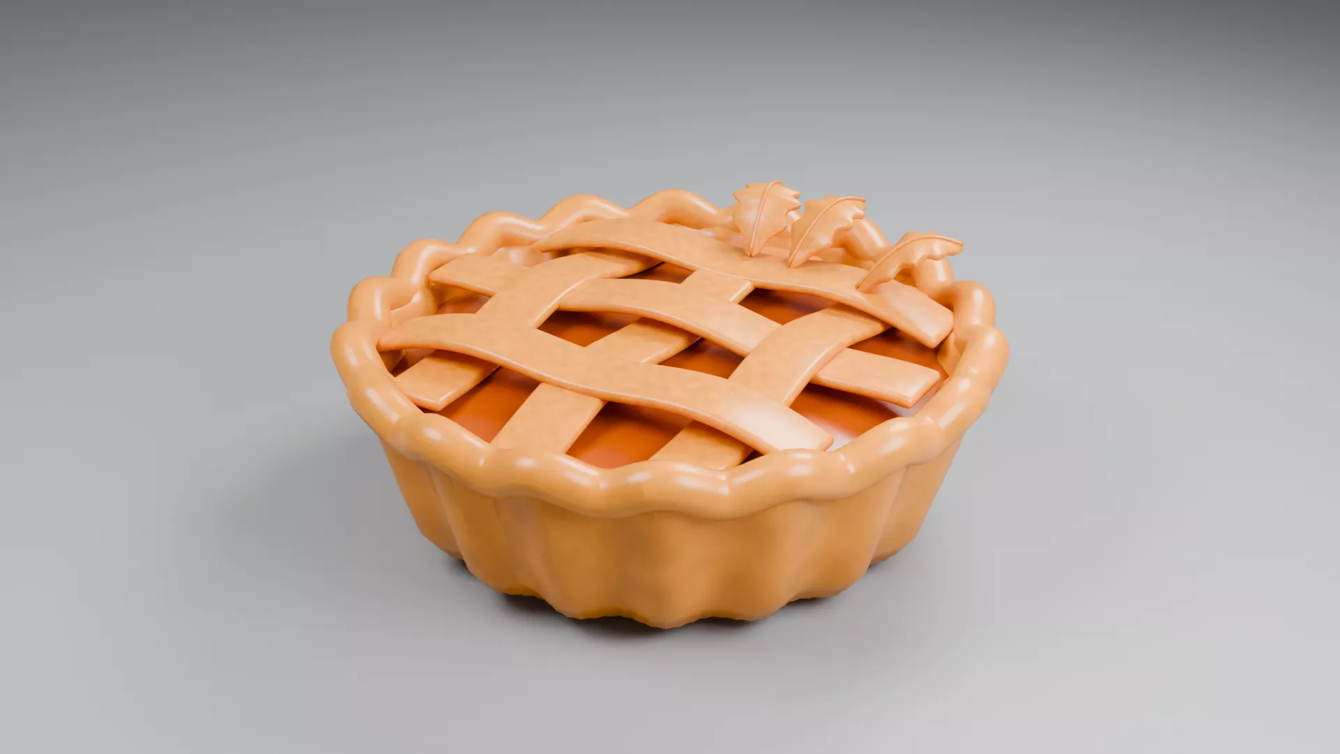 Small Pumpkin Lattice Tart Low-poly 3D model