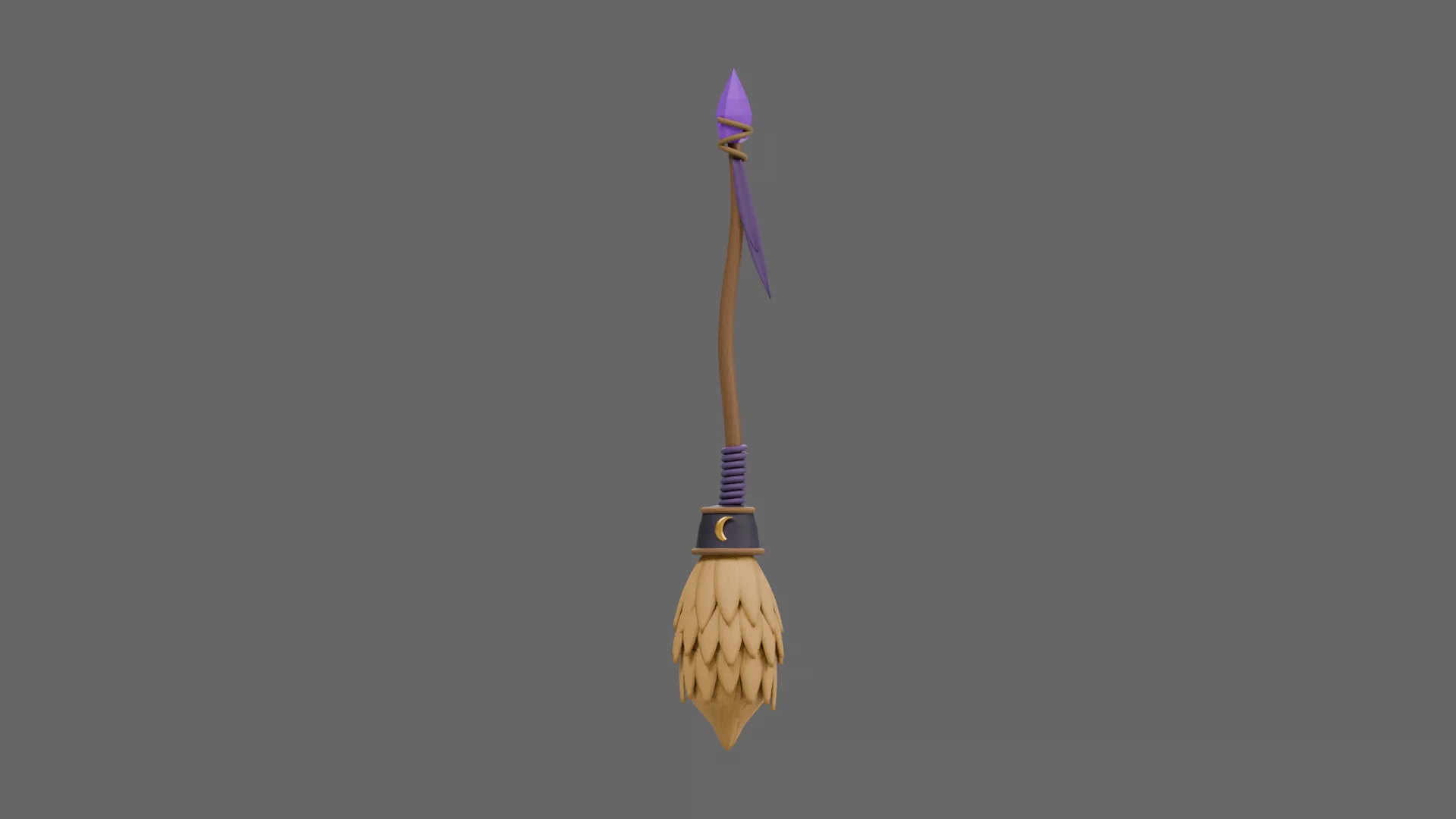 Purple Gem Tipped Magical Sweeper Low-poly 3D model