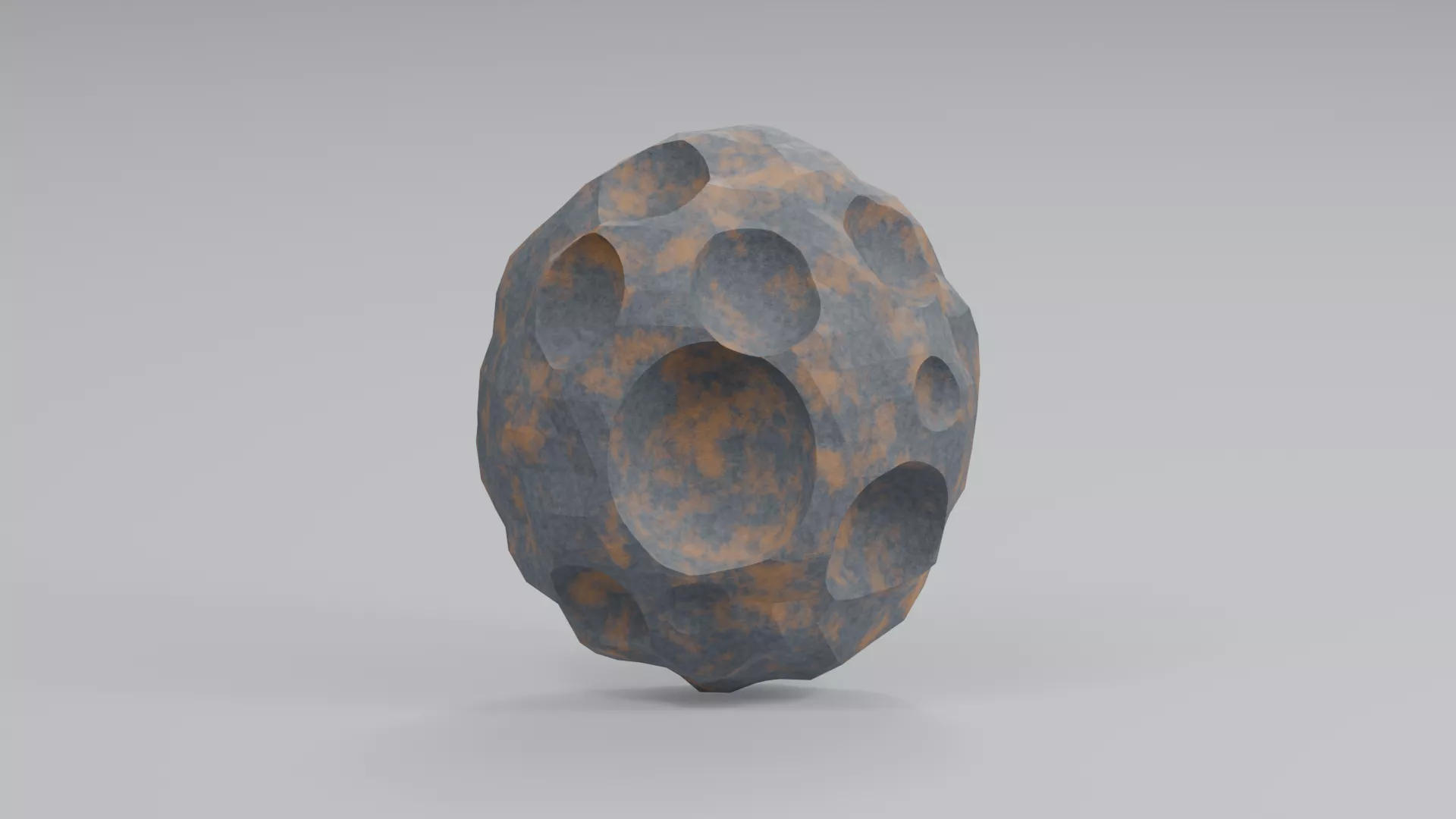 Rounded Pitted Meteor Stone Low-poly 3D model