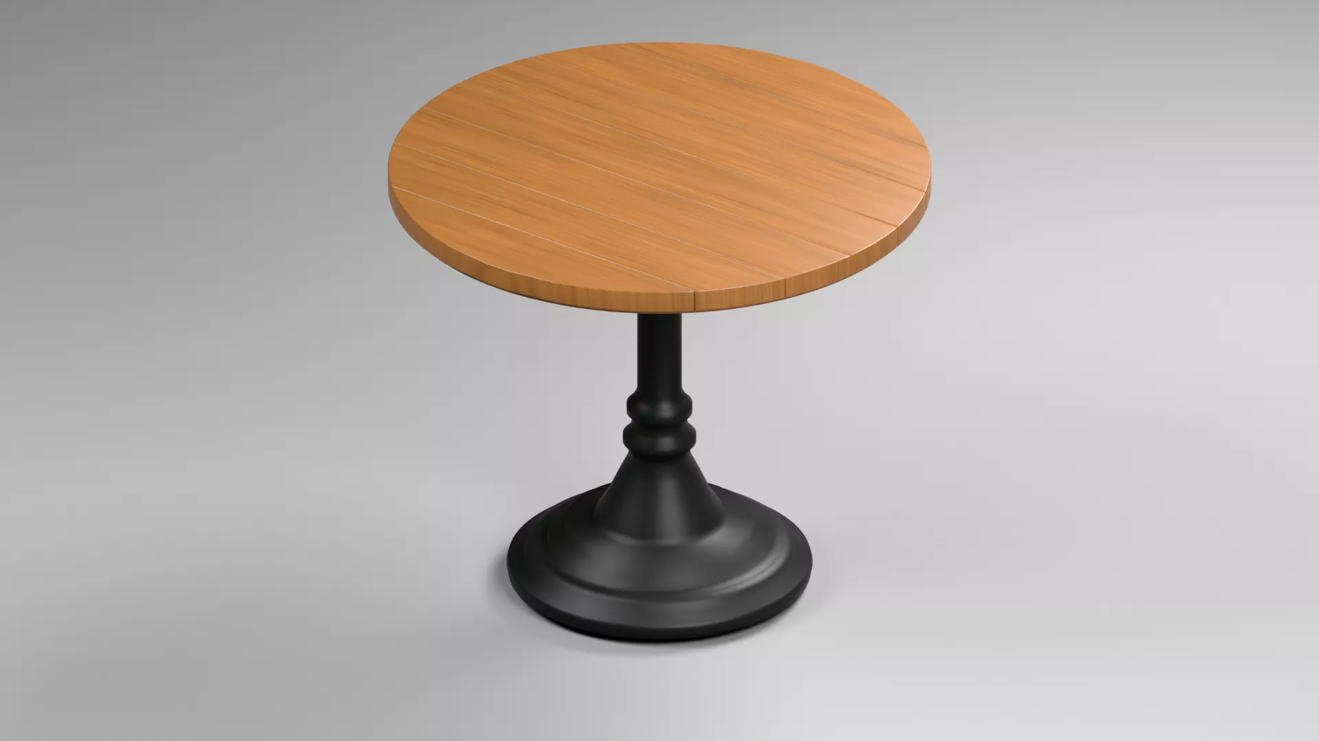 Wood Top Bistro Table with Ornate Pedestal Low-poly 3D model
