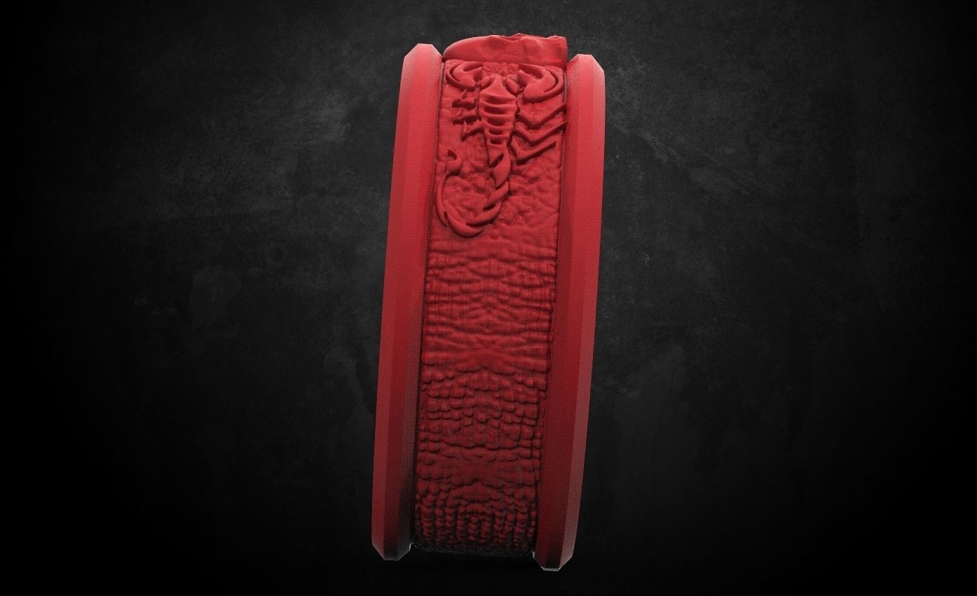 Scorpion ring and skull 137 3D print model_8