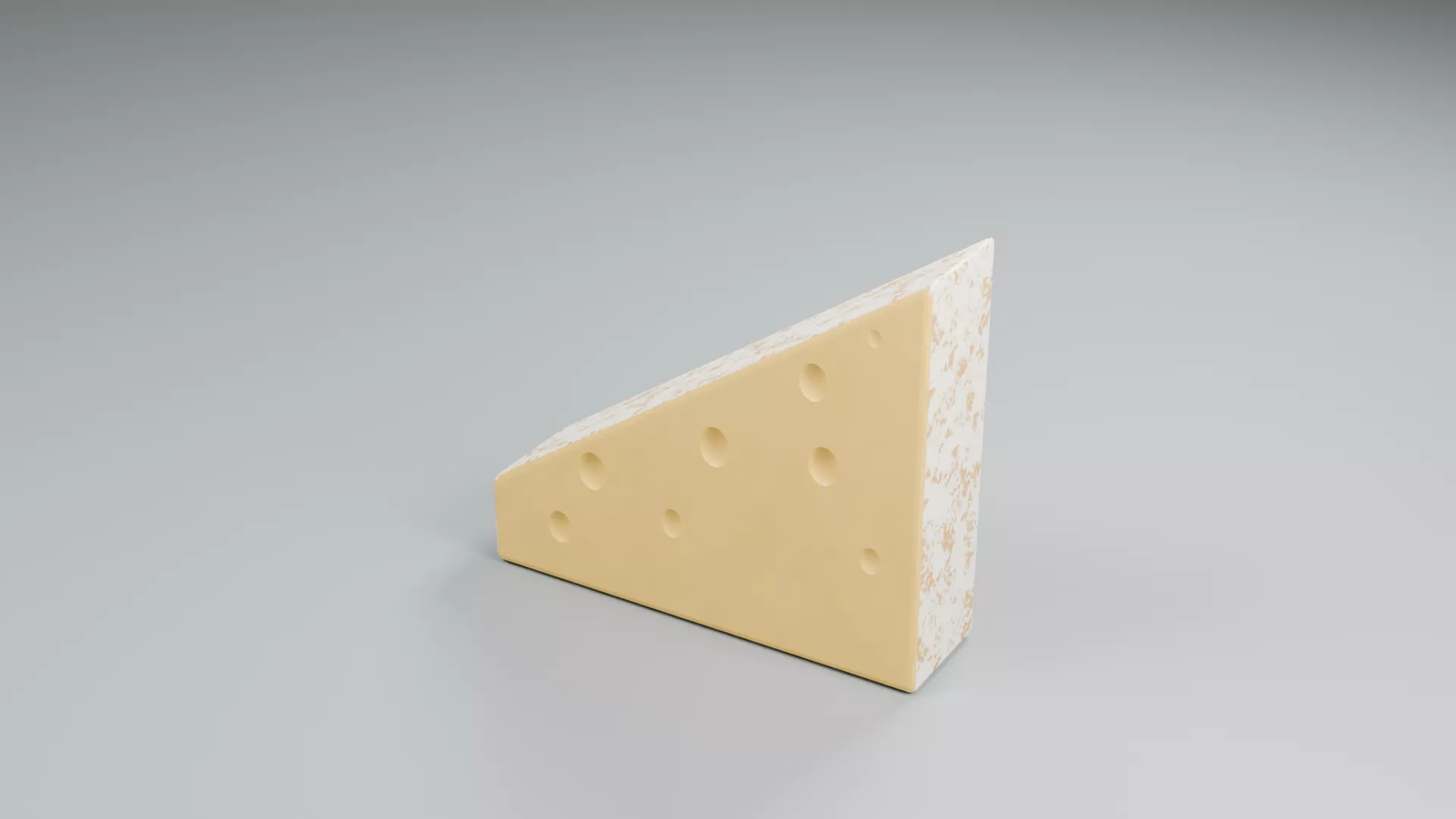 Thin Triangular Soft Cheese Slice Low-poly 3D model