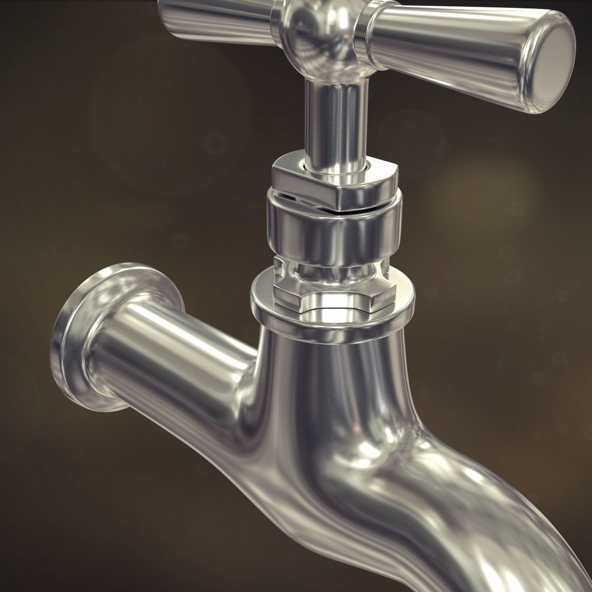 Old faucet tap 3D model_1