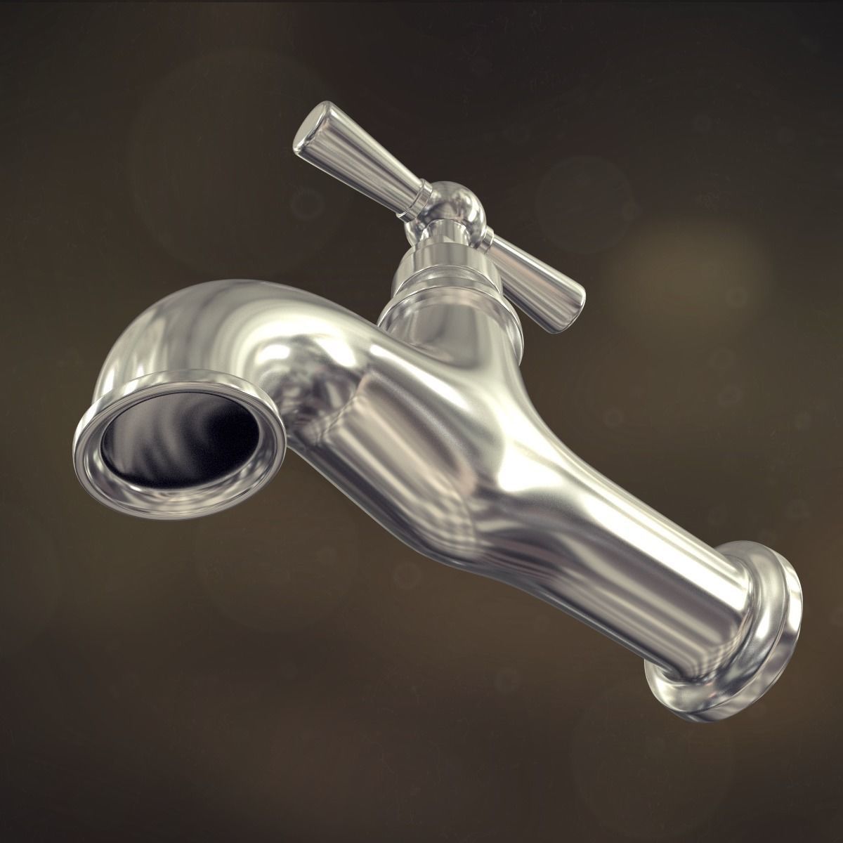 Old faucet tap 3D model_2