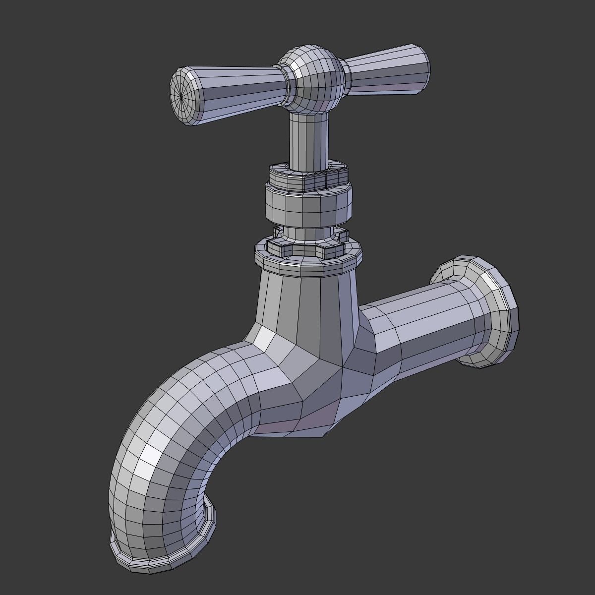 Old faucet tap 3D model_6