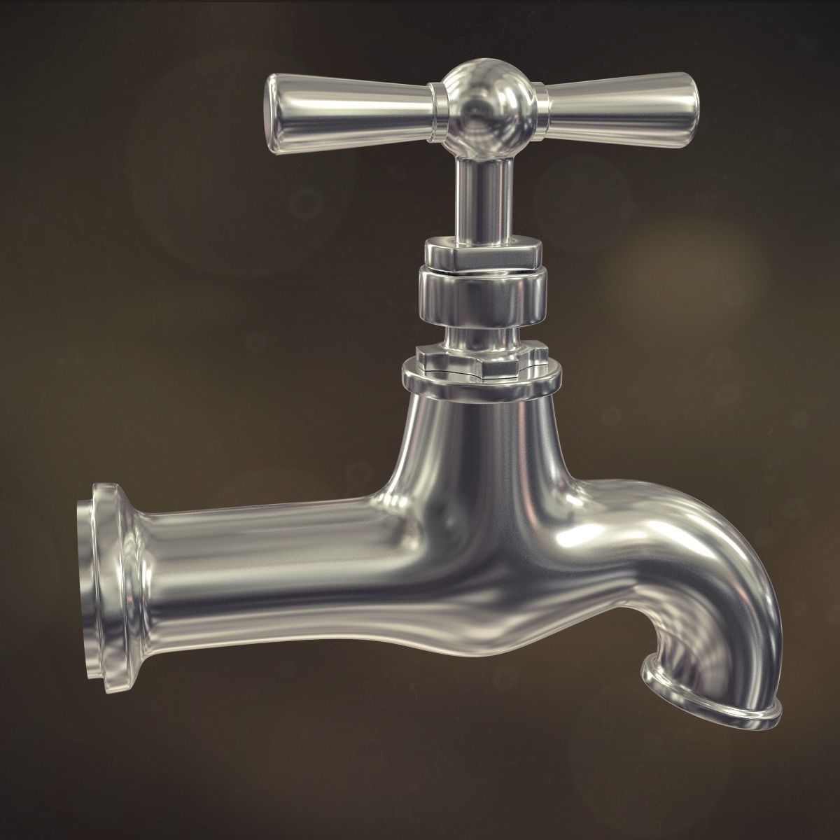 Old faucet tap 3D model_3