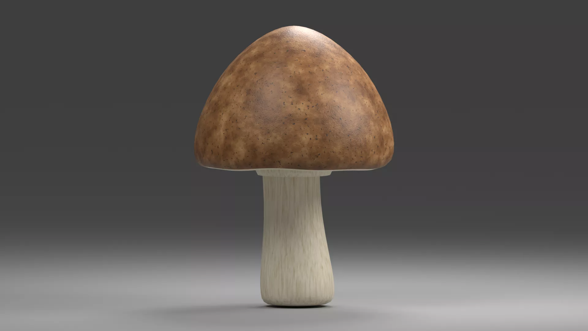 Tall Brown Mushroom with Domed Cap Low-poly 3D model