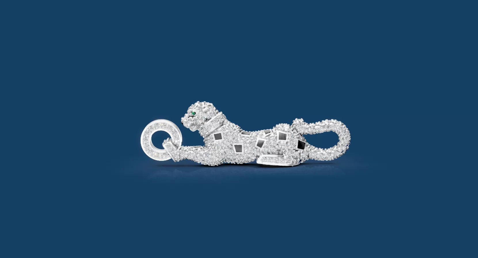 panther pendant with gems 3D print model