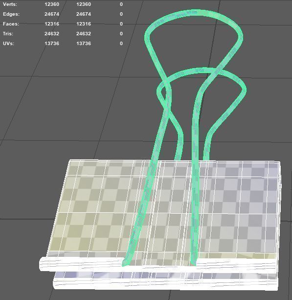 Binder or Bull paper clip 3D model_1