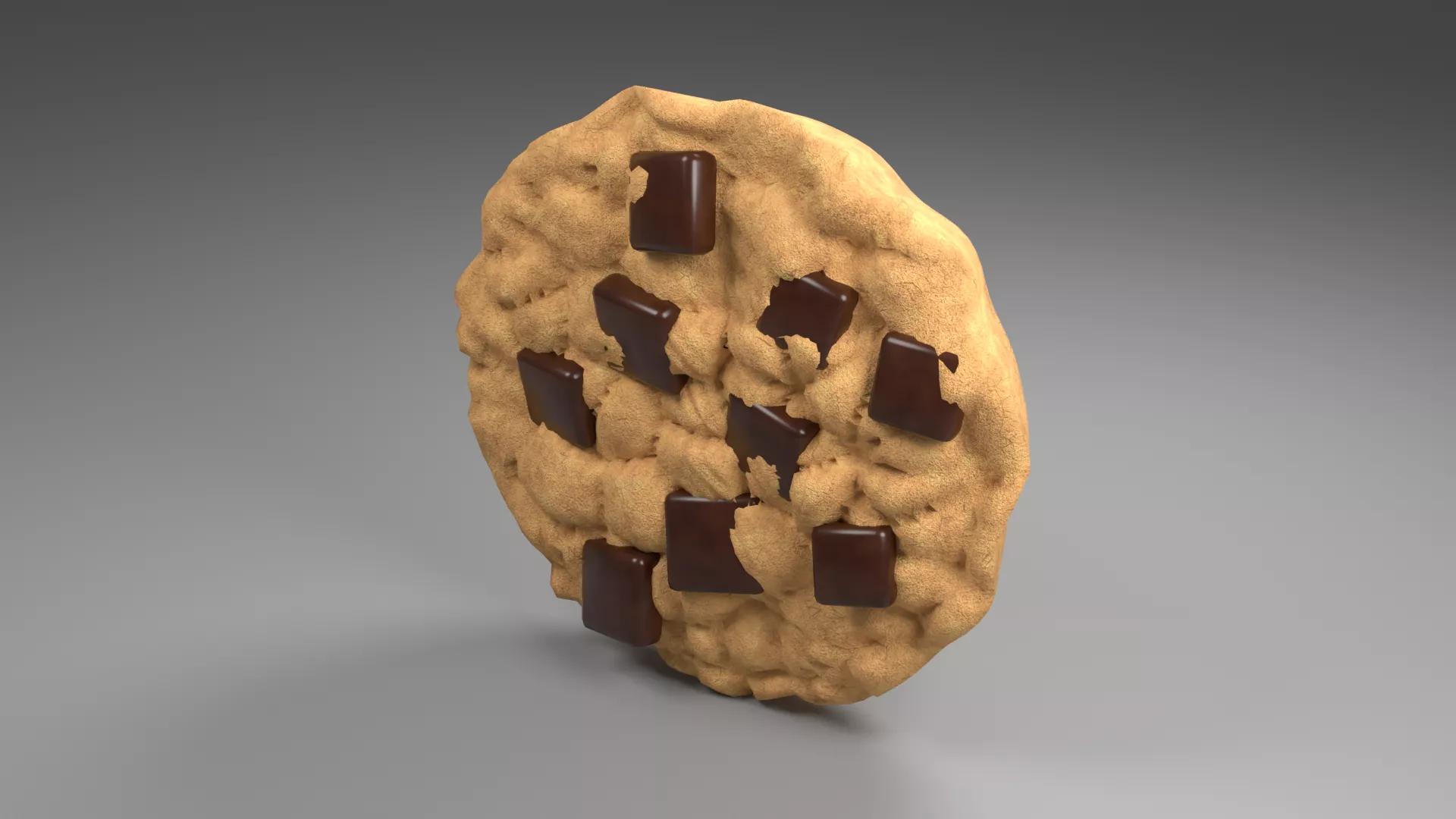 Chunky Chocolate Chip Biscuit Low-poly 3D model