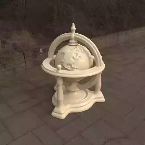 Rotating Engraved Globe - 3 Parts 3D print model