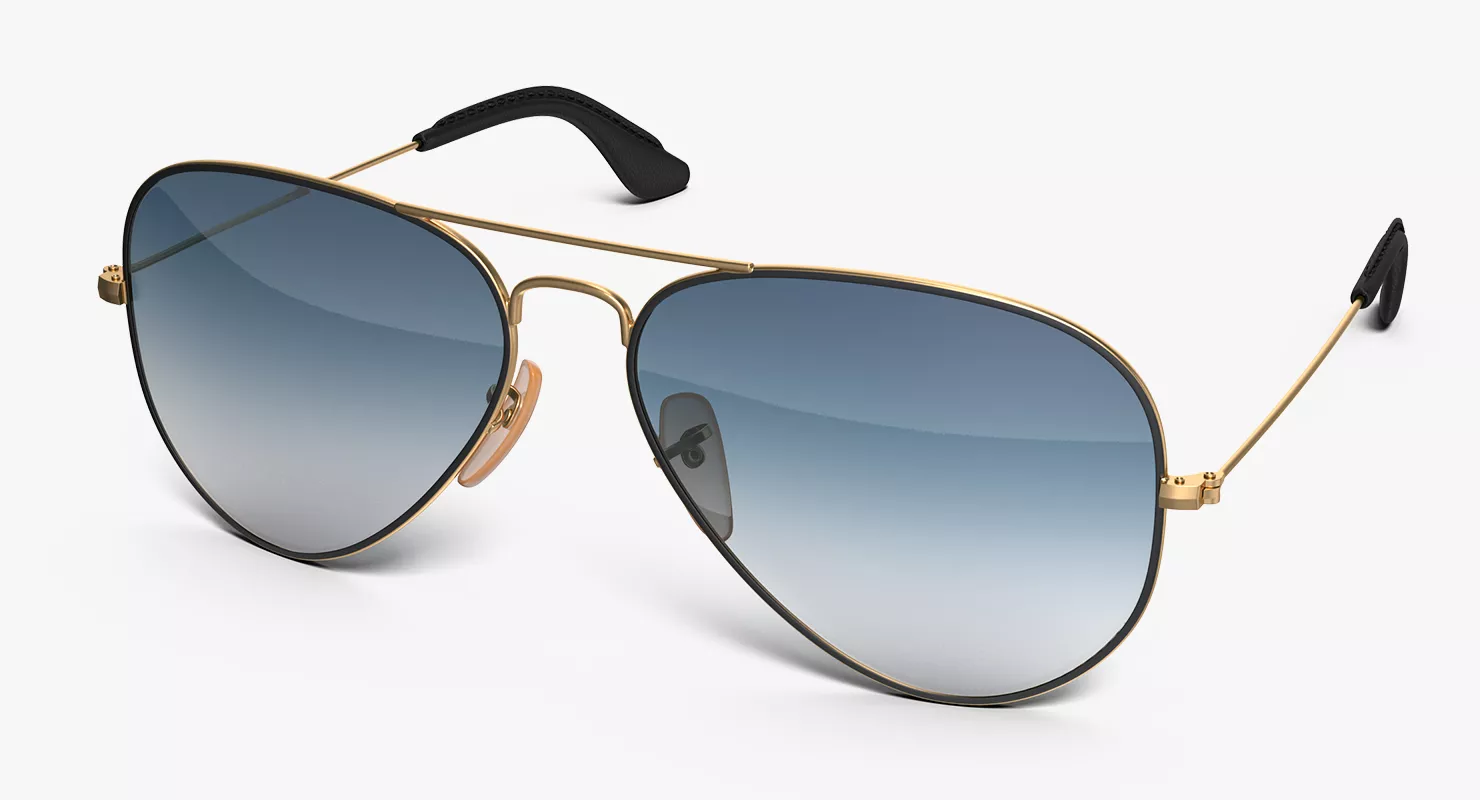 Classic Sunglasses Gradient Light Blue 3D model