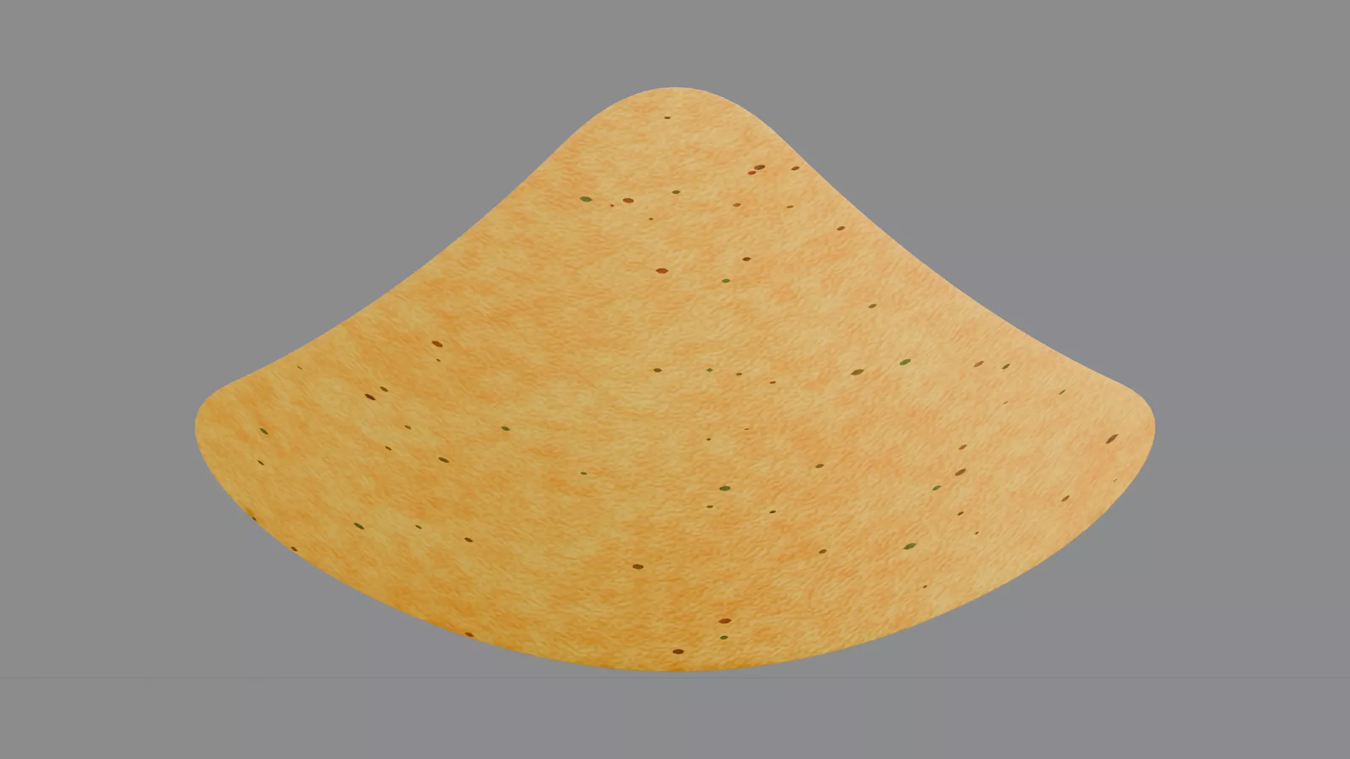 Curled Golden Tortilla Chip Low-poly 3D model