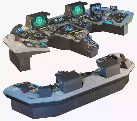 Spaceship bridge textured