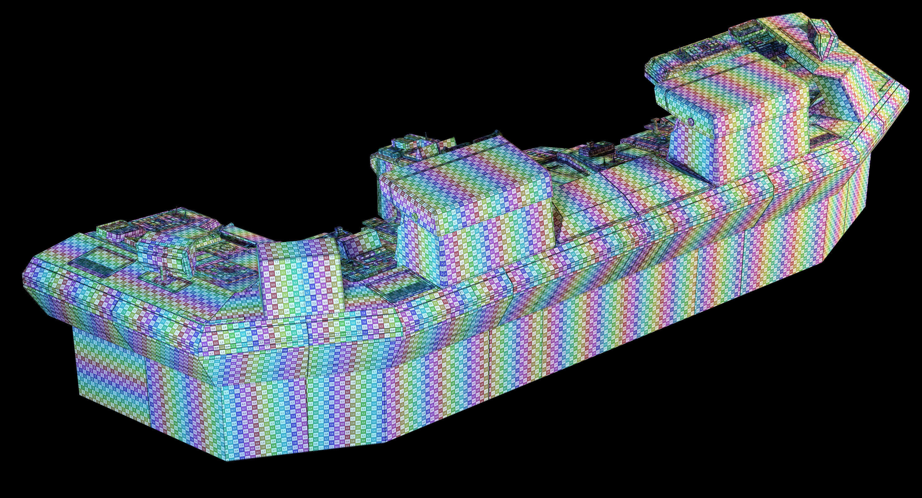 Spaceship bridge textured 3D model_19