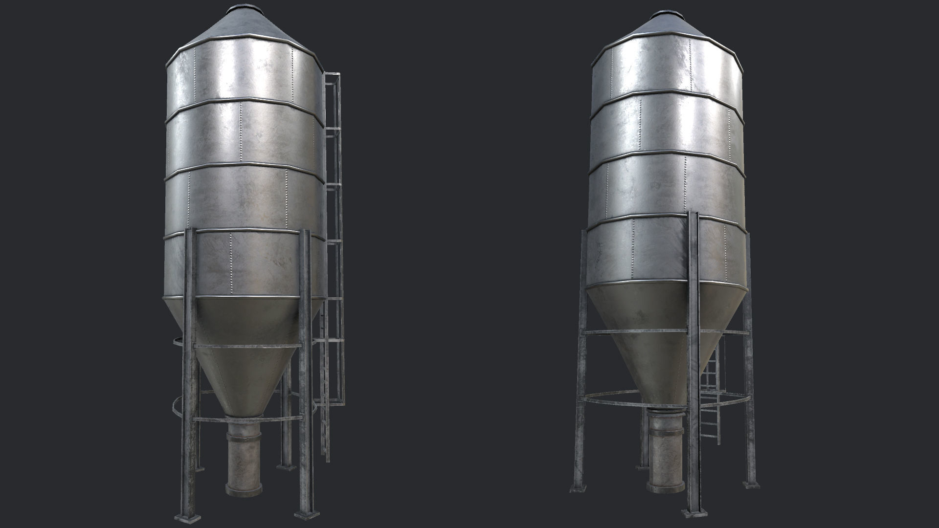 Farm Silo 4 PBR Low-poly 3D model_2