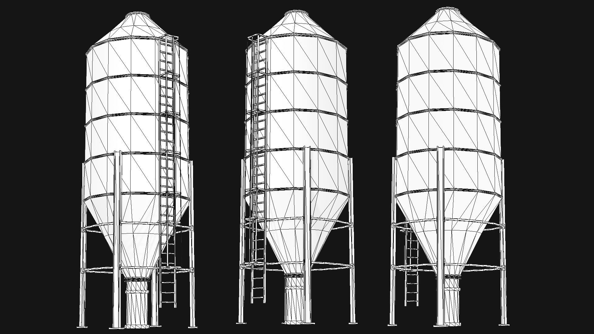 Farm Silo 4 PBR Low-poly 3D model_3