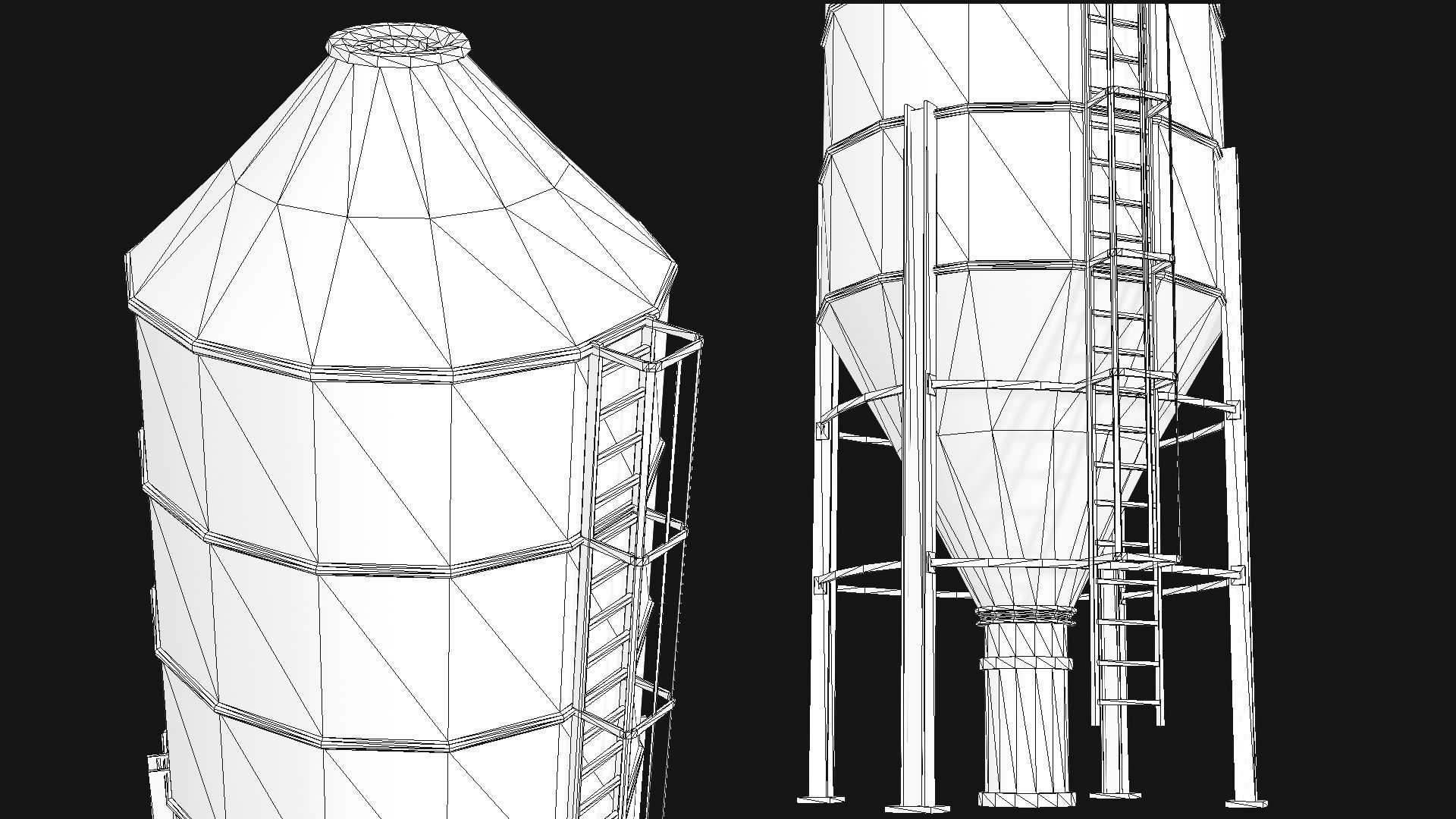 Farm Silo 4 PBR Low-poly 3D model_4