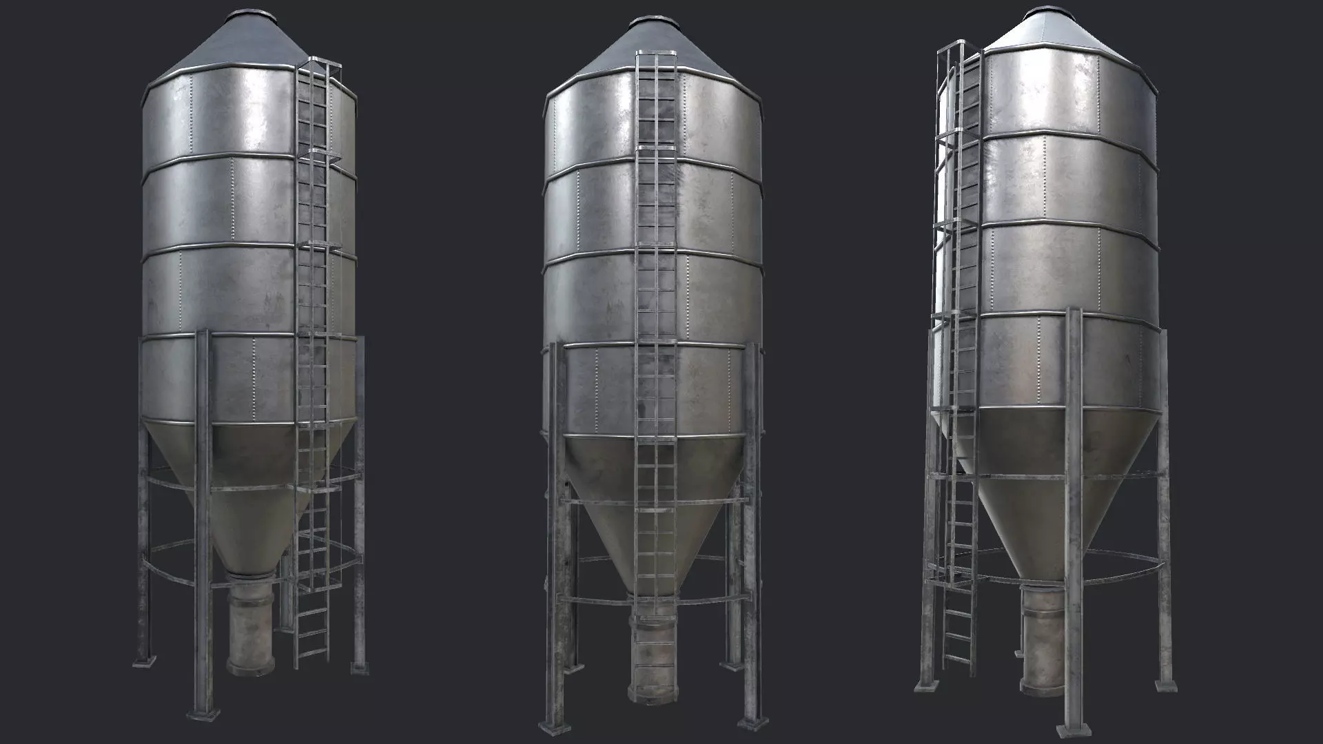 Farm Silo 4 PBR Low-poly 3D model_0