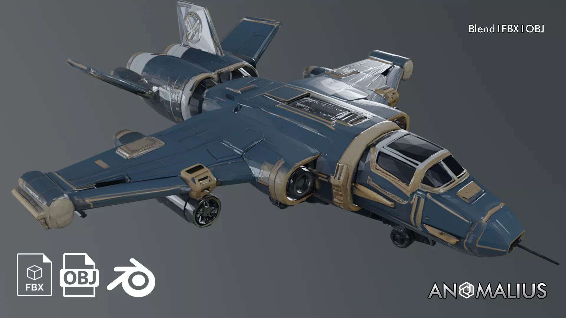 grim gunship 3D model