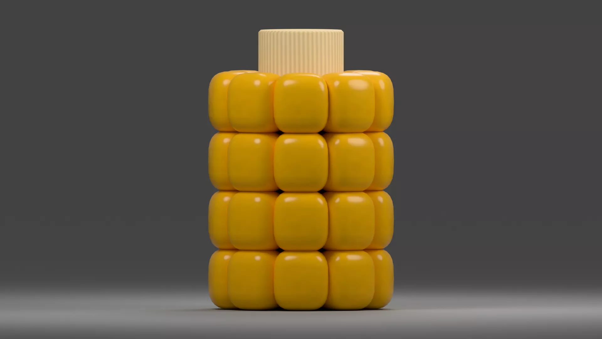 Upright Sweetcorn Piece with Exposed Core Low-poly 3D model