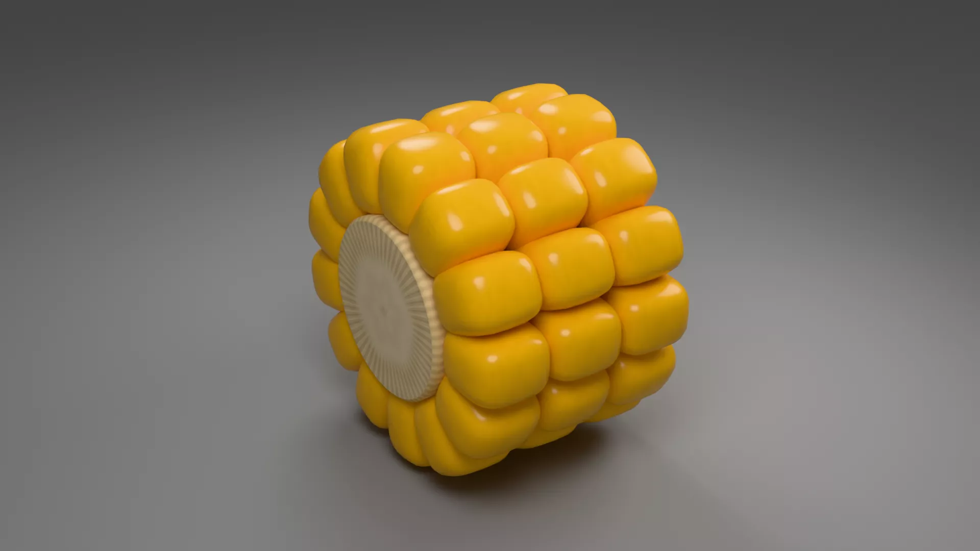 Thick Round Corn Cob Section Low-poly 3D model