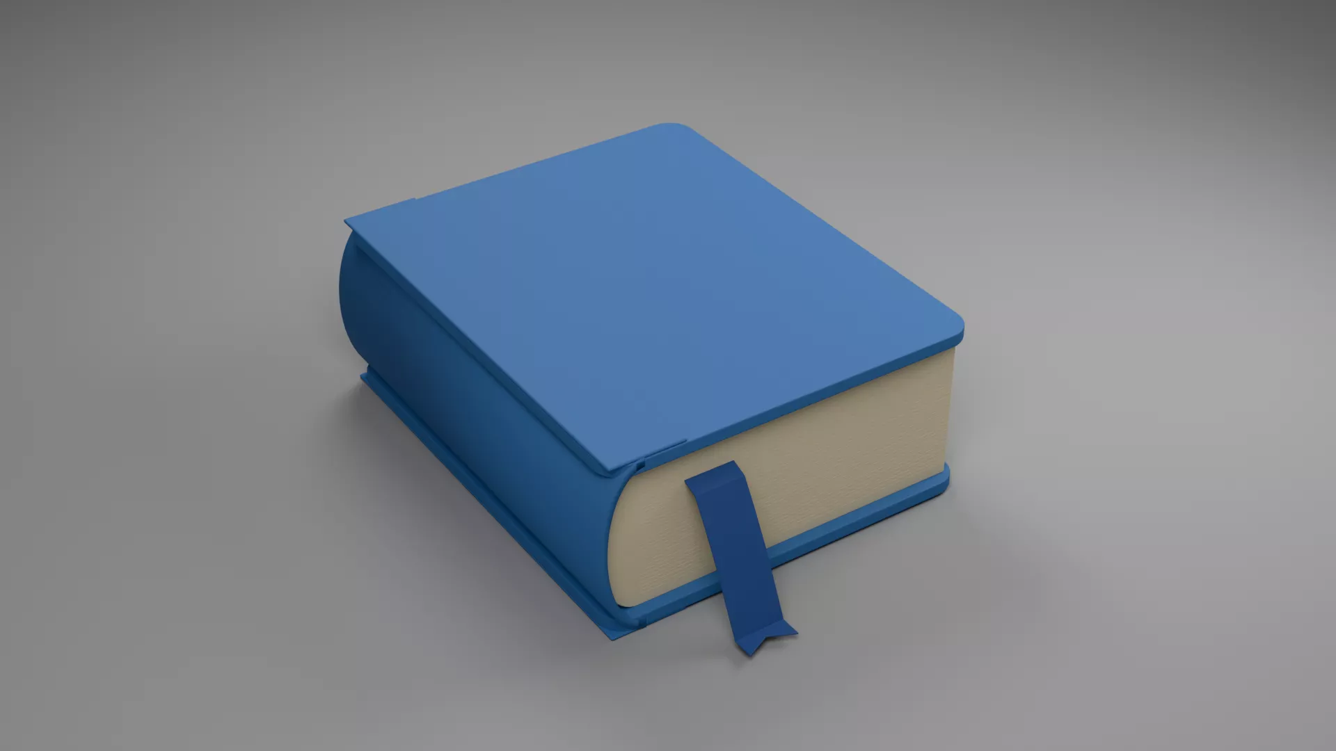 Plain Blue Book with Rounded Spine Low-poly 3D model