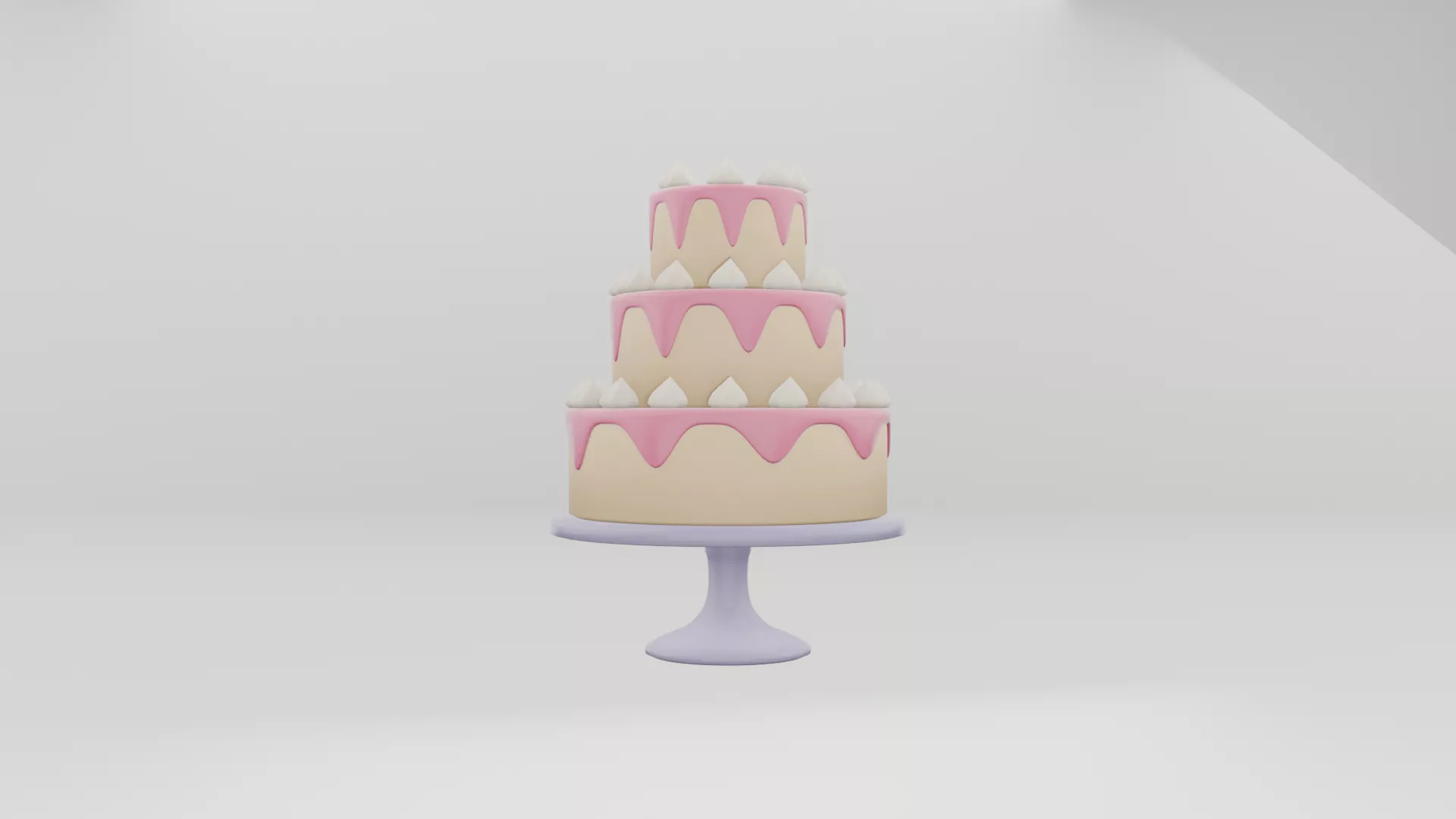Cartoon Birthday Cake Low-poly 3D model