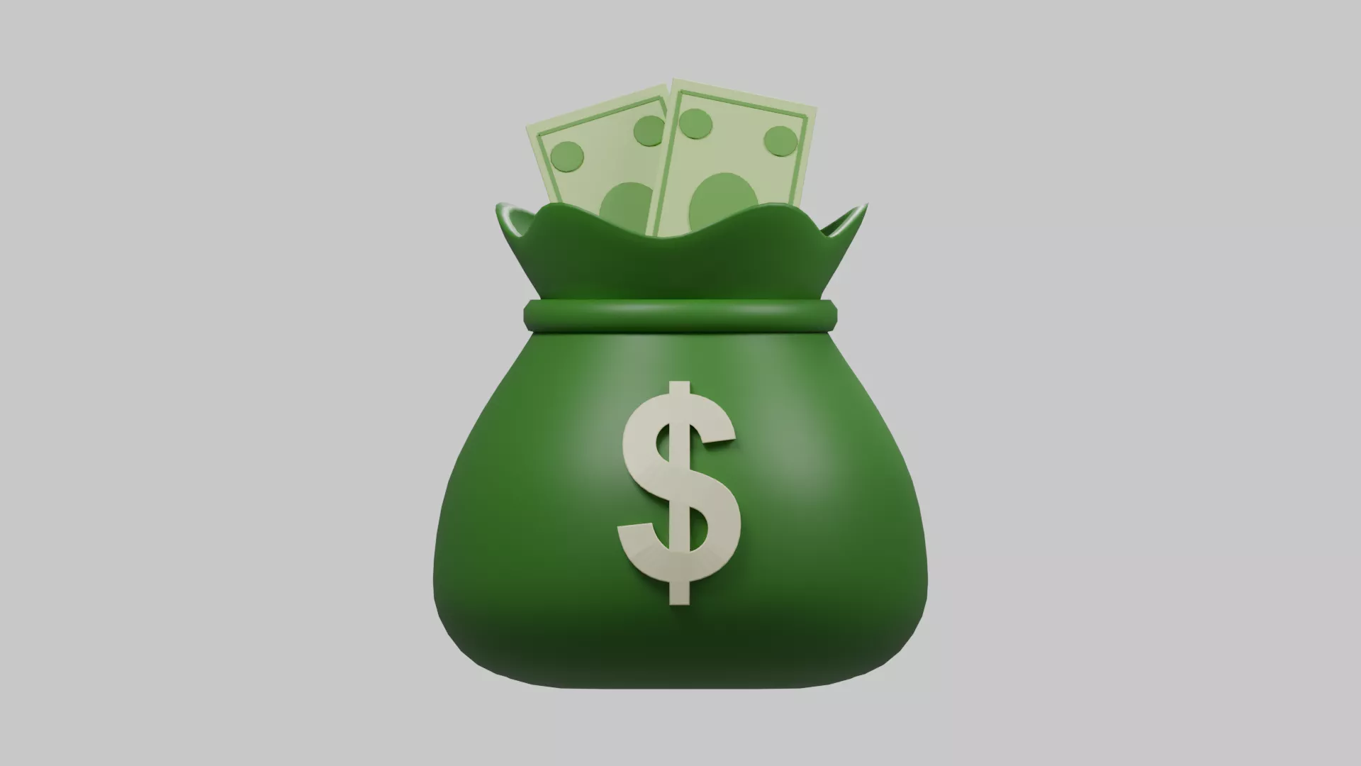 Cartoon Money Bag - Dollar Sign Low-poly 3D model