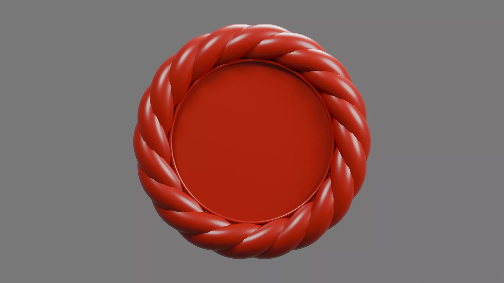Red Wax Stamp Seal with Twisted Border Low-poly 3D model