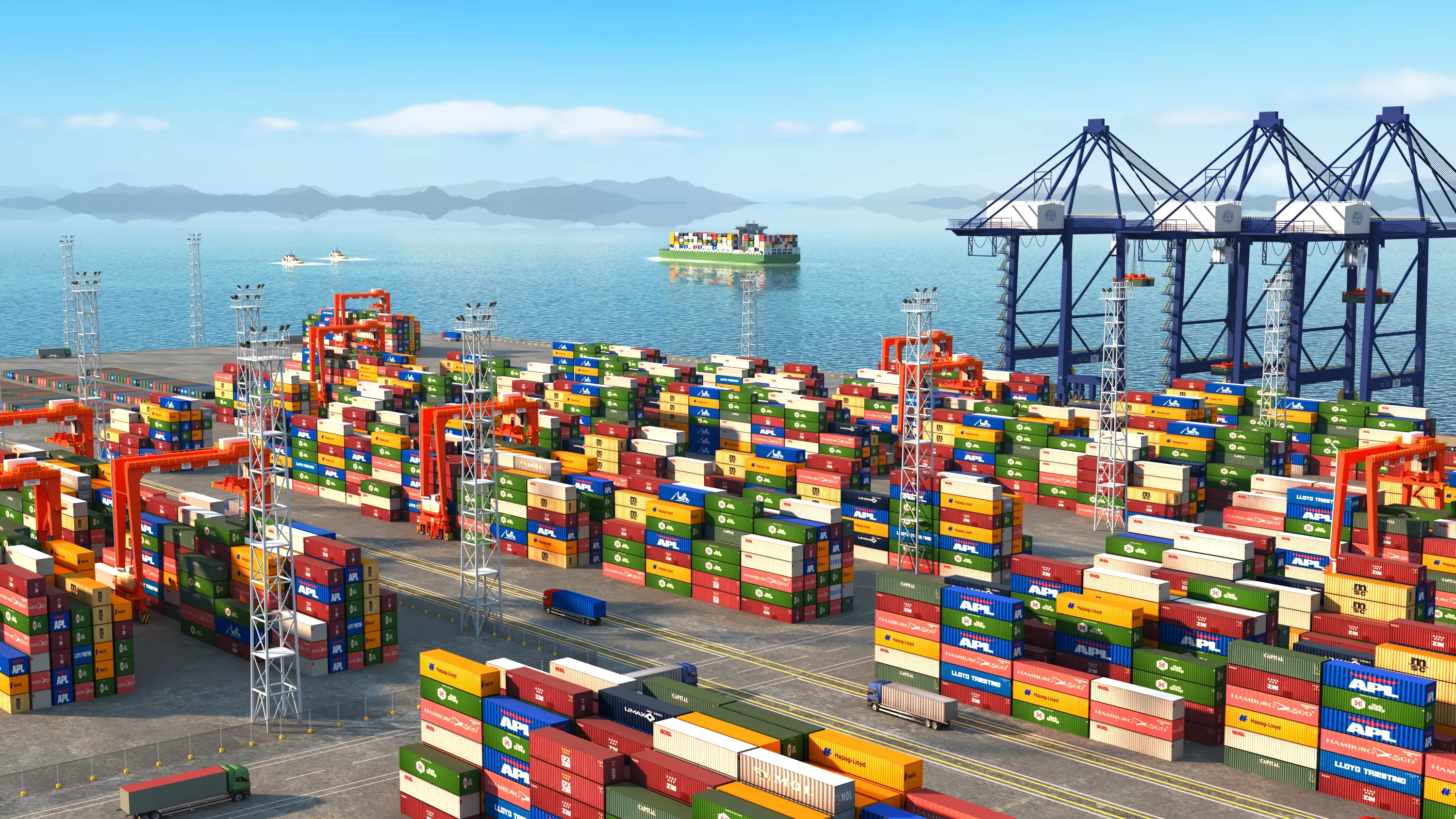Container Port - Shipping Terminal 3D Environment 3D model
