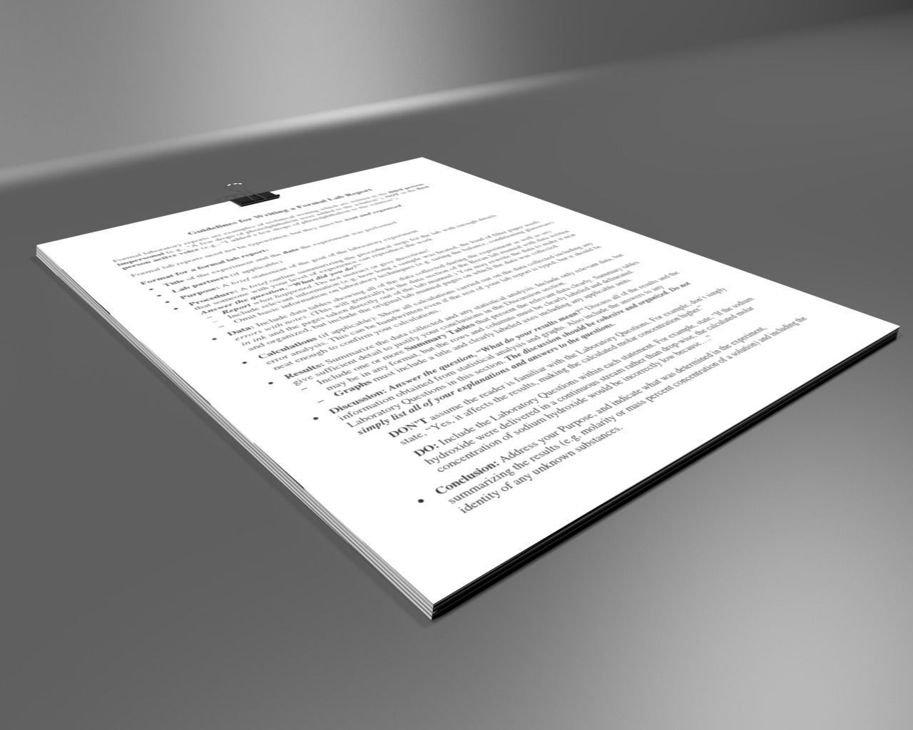 Stack of paper with Binder clip 3D model_1