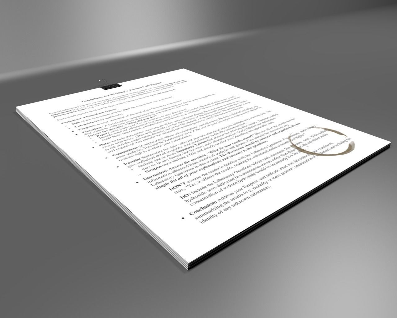 Stack of paper with Binder clip 3D model_2