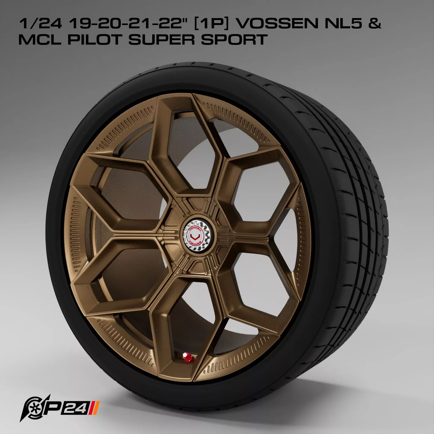 1-24th 19-20-21-22 inches 1P Vossen NL5 and MCL Pilot Super S... 3D print model
