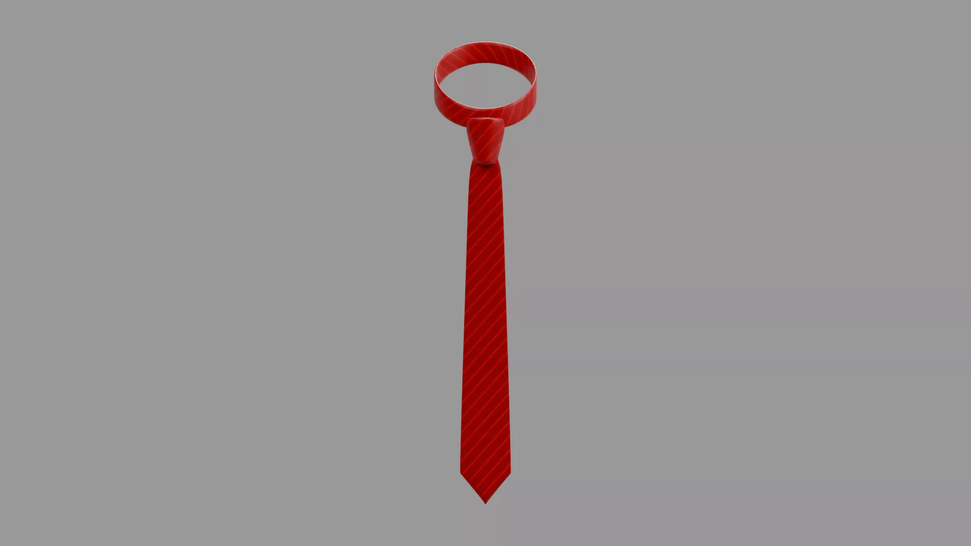 Slim Crimson Tie with Neck Loop Low-poly 3D model