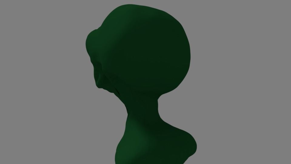 Alien head 3D model_0