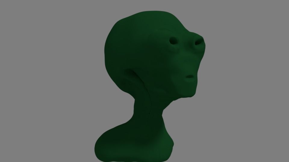Alien head 3D model_2