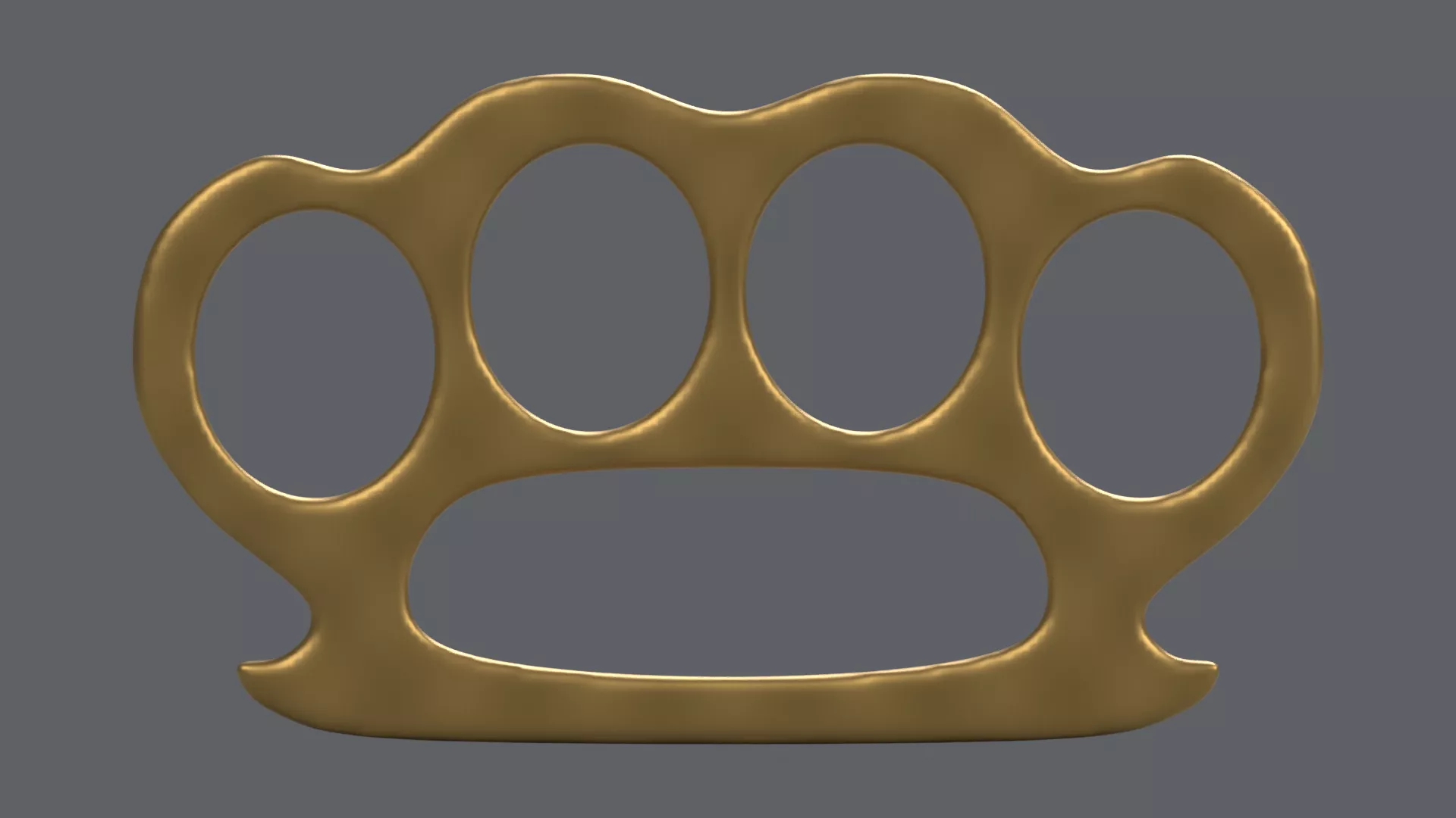 Rounded Golden Brass Knuckles Low-poly 3D model